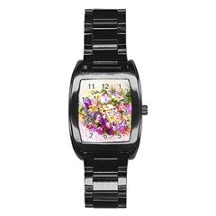 Flowers Bouquet Art Nature Stainless Steel Barrel Watch by Nexatart