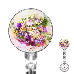 Flowers Bouquet Art Nature Stainless Steel Nurses Watch by Nexatart