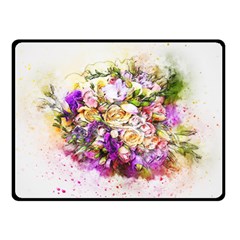 Flowers Bouquet Art Nature Double Sided Fleece Blanket (small)  by Nexatart