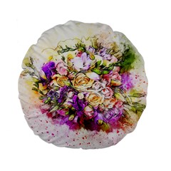 Flowers Bouquet Art Nature Standard 15  Premium Flano Round Cushions by Nexatart