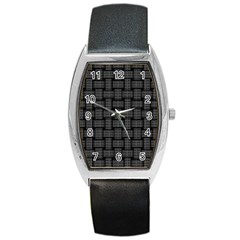 Background Weaving Black Metal Barrel Style Metal Watch by Nexatart