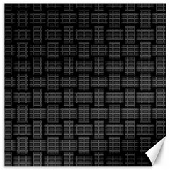 Background Weaving Black Metal Canvas 16  X 16   by Nexatart