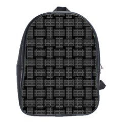 Background Weaving Black Metal School Bag (large) by Nexatart