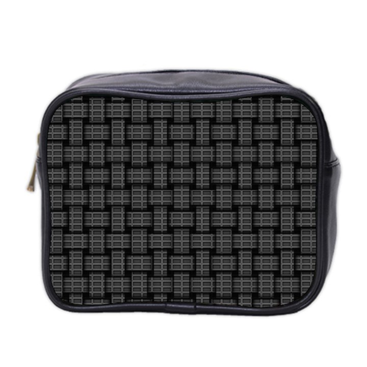 Background Weaving Black Metal Mini Toiletries Bag 2-Side