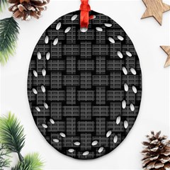 Background Weaving Black Metal Oval Filigree Ornament (two Sides) by Nexatart