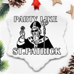  St. Patricks day  Snowflake Ornament (Two Sides) Back