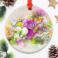 Flowers Bouquet Art Nature Ornament (round) by Nexatart