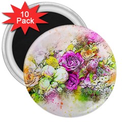 Flowers Bouquet Art Nature 3  Magnets (10 Pack)  by Nexatart