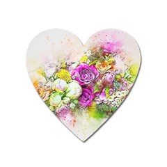 Flowers Bouquet Art Nature Heart Magnet by Nexatart