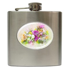 Flowers Bouquet Art Nature Hip Flask (6 Oz) by Nexatart