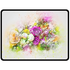 Flowers Bouquet Art Nature Double Sided Fleece Blanket (large)  by Nexatart