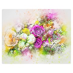 Flowers Bouquet Art Nature Double Sided Flano Blanket (medium)  by Nexatart