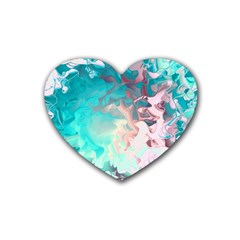 Background Art Abstract Watercolor Rubber Coaster (heart)  by Nexatart