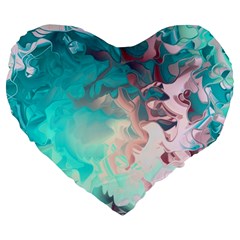 Background Art Abstract Watercolor Large 19  Premium Heart Shape Cushions by Nexatart