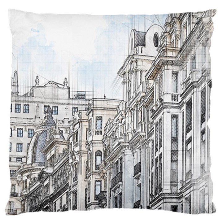 Architecture Building Design Large Cushion Case (One Side)