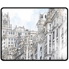 Architecture Building Design Double Sided Fleece Blanket (Medium) 