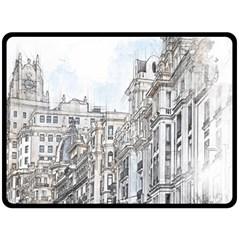 Architecture Building Design Double Sided Fleece Blanket (Large) 