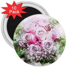 Flowers Bouquet Art Nature 3  Magnets (10 Pack)  by Nexatart