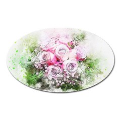 Flowers Bouquet Art Nature Oval Magnet by Nexatart