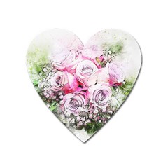 Flowers Bouquet Art Nature Heart Magnet by Nexatart