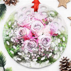 Flowers Bouquet Art Nature Ornament (round Filigree) by Nexatart