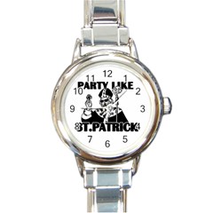  St  Patricks Day  Round Italian Charm Watch by Valentinaart