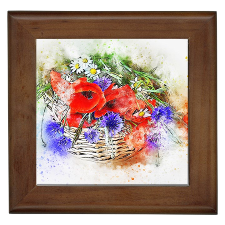 Flowers Bouquet Art Nature Framed Tiles