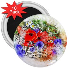 Flowers Bouquet Art Nature 3  Magnets (10 Pack)  by Nexatart