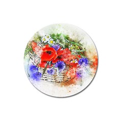 Flowers Bouquet Art Nature Magnet 3  (round) by Nexatart