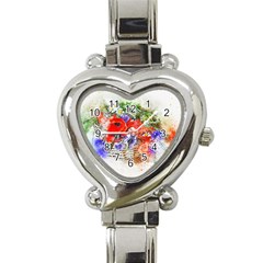 Flowers Bouquet Art Nature Heart Italian Charm Watch by Nexatart