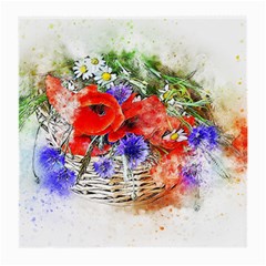 Flowers Bouquet Art Nature Medium Glasses Cloth (2-side) by Nexatart