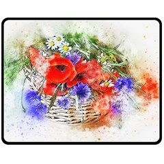 Flowers Bouquet Art Nature Fleece Blanket (medium)  by Nexatart