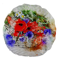 Flowers Bouquet Art Nature Large 18  Premium Round Cushions by Nexatart