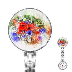 Flowers Bouquet Art Nature Stainless Steel Nurses Watch by Nexatart