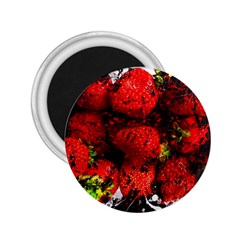 Strawberry Fruit Food Art Abstract 2.25  Magnets