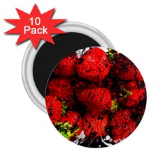 Strawberry Fruit Food Art Abstract 2 25  Magnets (10 Pack)  by Nexatart