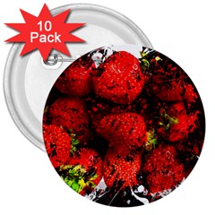 Strawberry Fruit Food Art Abstract 3  Buttons (10 pack) 