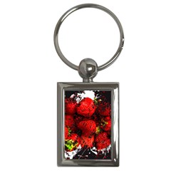 Strawberry Fruit Food Art Abstract Key Chains (Rectangle) 