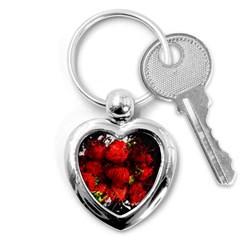 Strawberry Fruit Food Art Abstract Key Chains (Heart) 