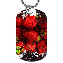 Strawberry Fruit Food Art Abstract Dog Tag (One Side)