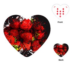 Strawberry Fruit Food Art Abstract Playing Cards (Heart) 