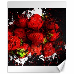 Strawberry Fruit Food Art Abstract Canvas 16  x 20  