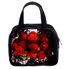 Strawberry Fruit Food Art Abstract Classic Handbags (2 Sides)