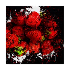 Strawberry Fruit Food Art Abstract Face Towel by Nexatart