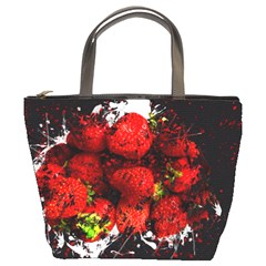 Strawberry Fruit Food Art Abstract Bucket Bags