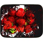 Strawberry Fruit Food Art Abstract Fleece Blanket (Mini) 35 x27  Blanket