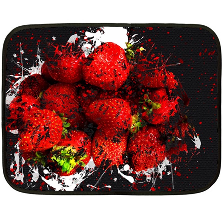 Strawberry Fruit Food Art Abstract Fleece Blanket (Mini)