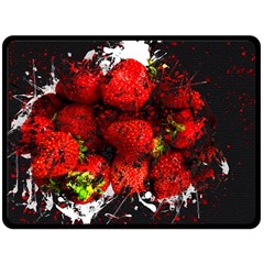 Strawberry Fruit Food Art Abstract Fleece Blanket (large)  by Nexatart