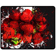 Strawberry Fruit Food Art Abstract Fleece Blanket (Medium) 