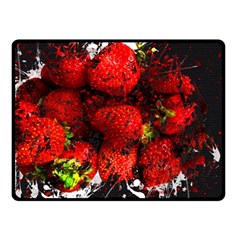 Strawberry Fruit Food Art Abstract Fleece Blanket (Small)